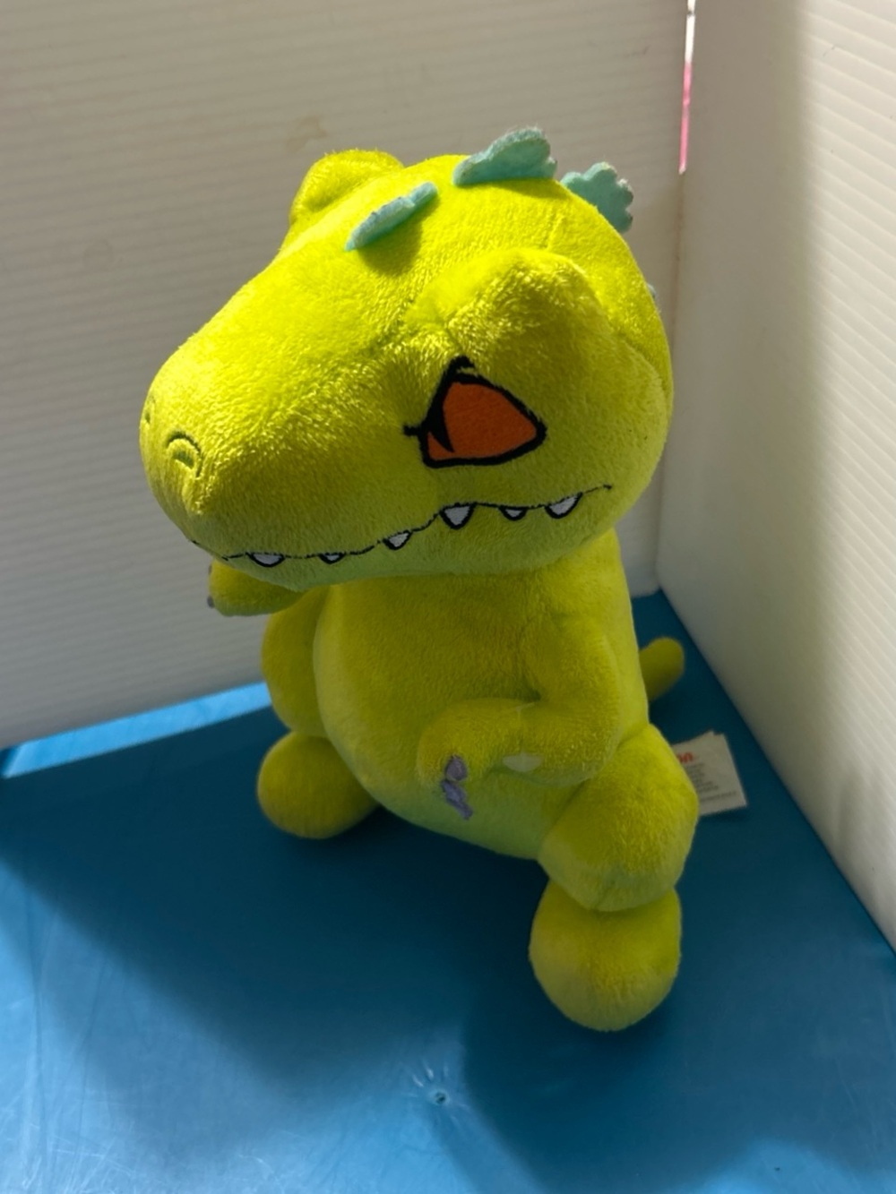 Nickelodeon Neon Green Reptile Plush with Teal Spikes and Orange Eye